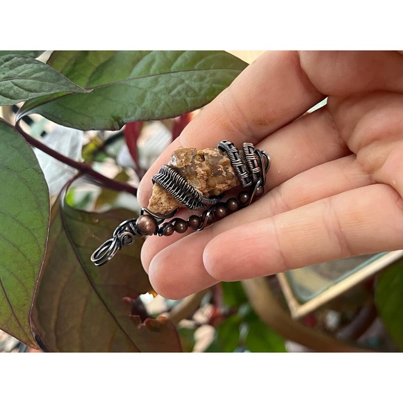 Fossil Shell, Carnelian Agate, WireWeavedUniques - Picture 2 of 9
